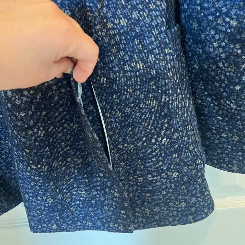 Tallia Blue Sport Coat Floral Paisley Blazer Jacket Blend Modern Mens Sz S
